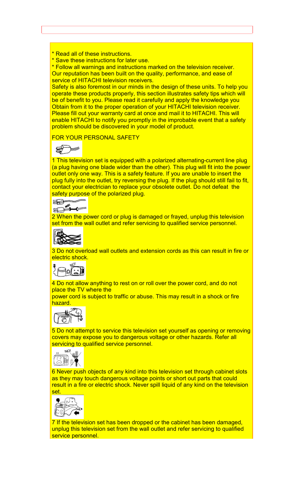 Hitachi 50EX8K/10B User Manual | Page 5 / 44