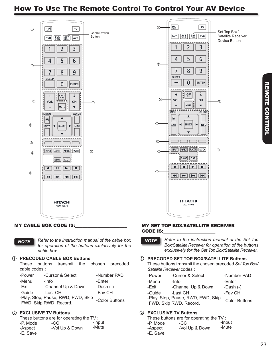 Hitachi ULTRAVISION L55S604 User Manual | Page 23 / 60