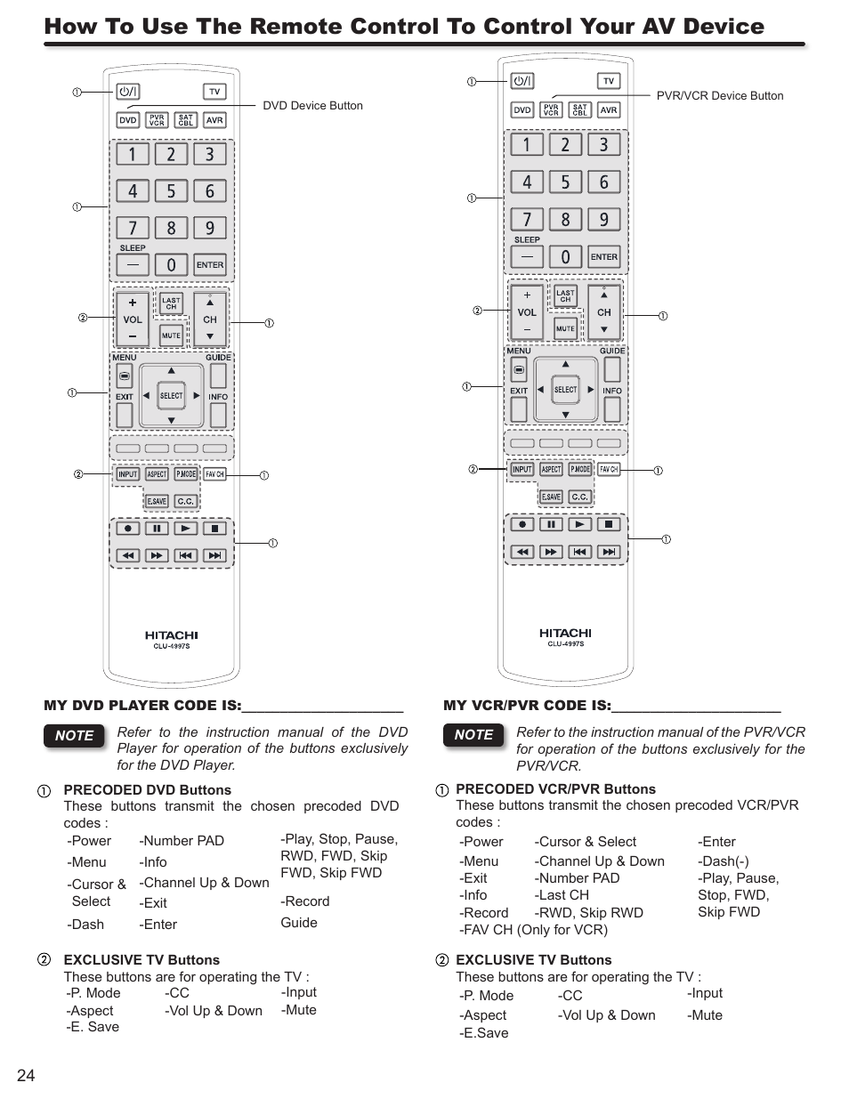 Hitachi ULTRAVISION L55S604 User Manual | Page 24 / 60