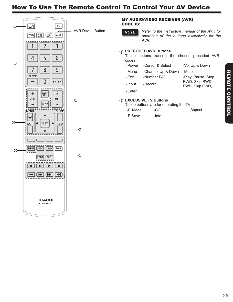 Hitachi ULTRAVISION L55S604 User Manual | Page 25 / 60