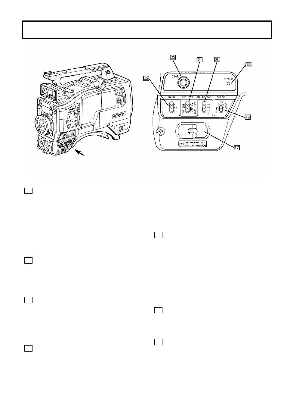 Facility names and functions | Hitachi V-21W User Manual | Page 19 / 86