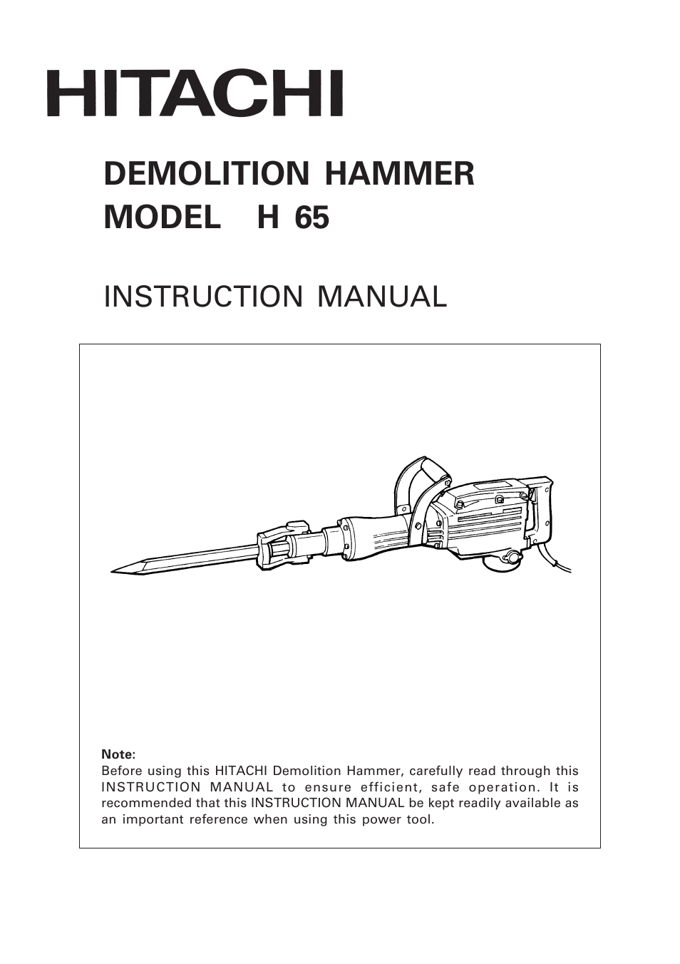 Hitachi H 65 User Manual | 12 pages