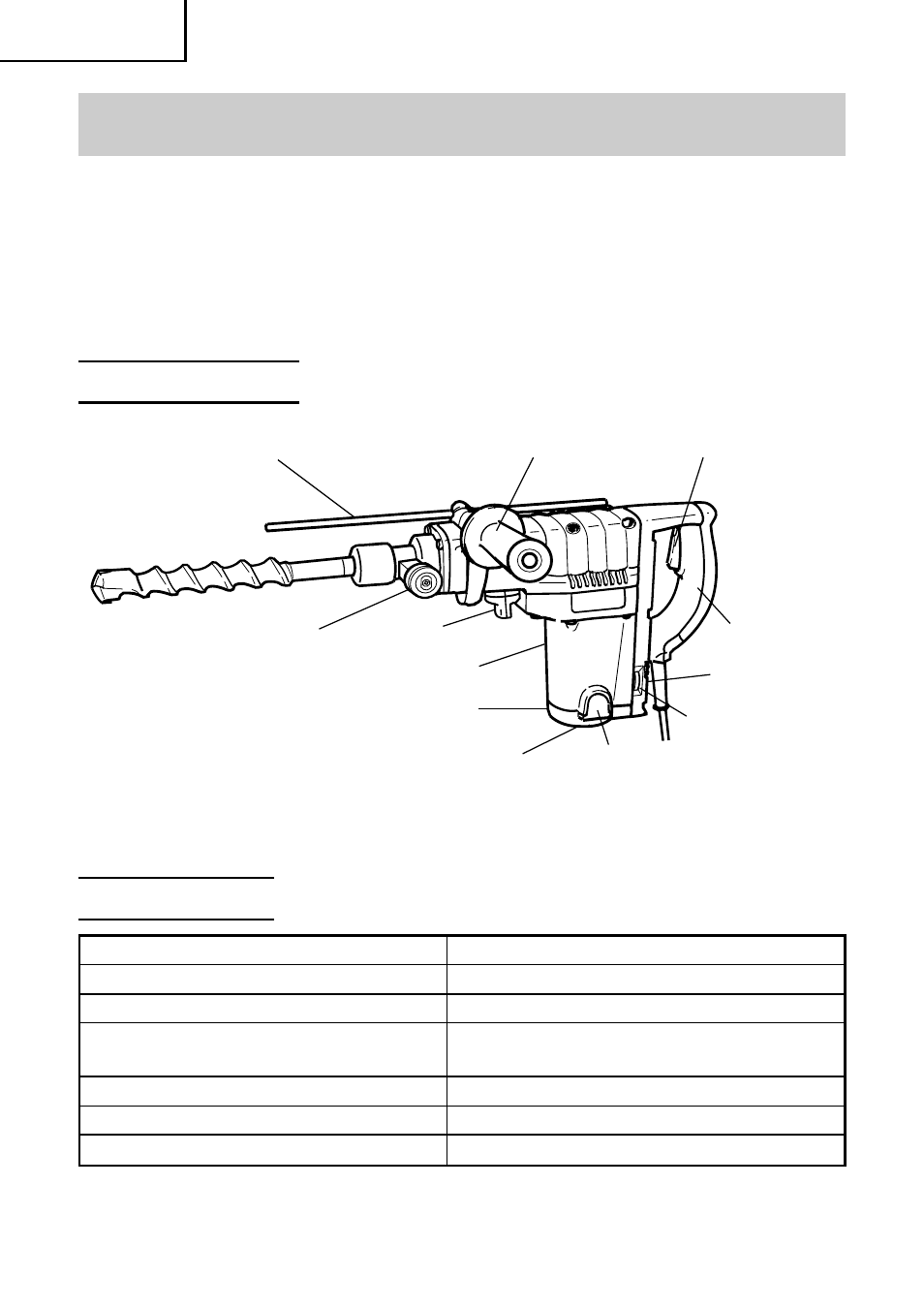 Description fonctionnelle, Nom des parties, Specifications | Hitachi DH 40FB User Manual | Page 26 / 60
