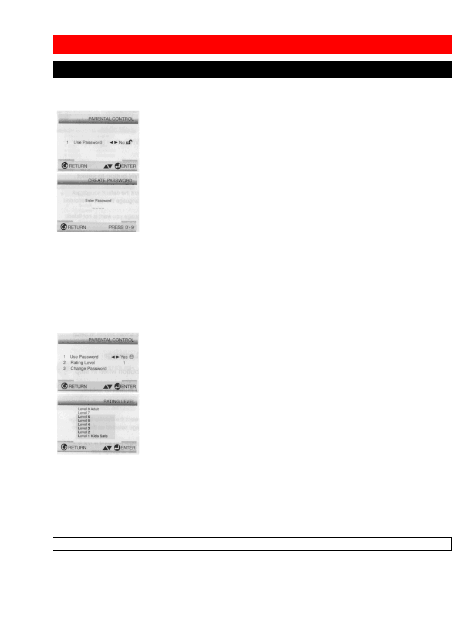 Setting up the parental control | Hitachi DVP305U User Manual | Page 33 / 39