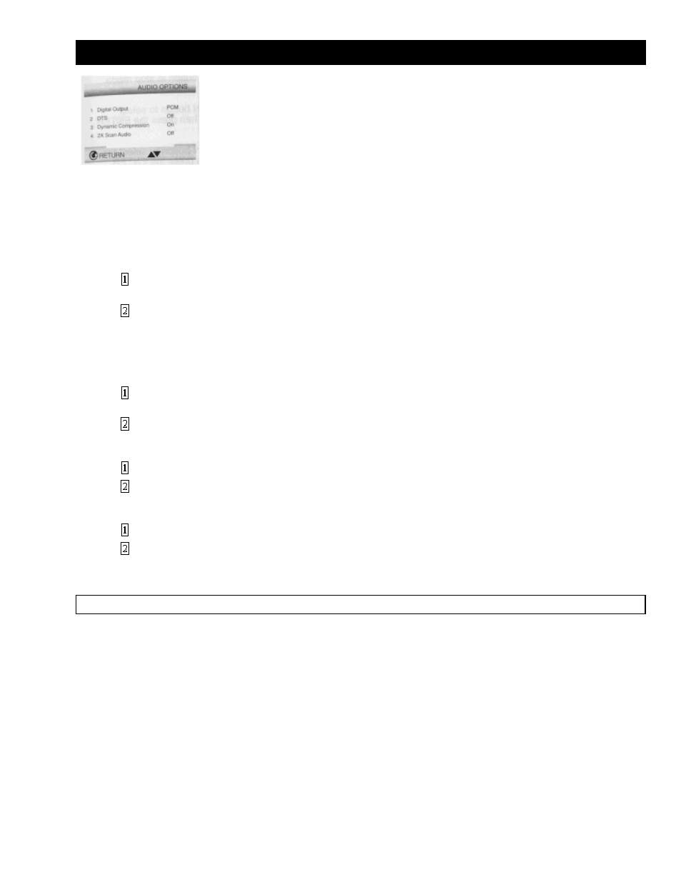 Setting up the audio options | Hitachi DVP305U User Manual | Page 34 / 39