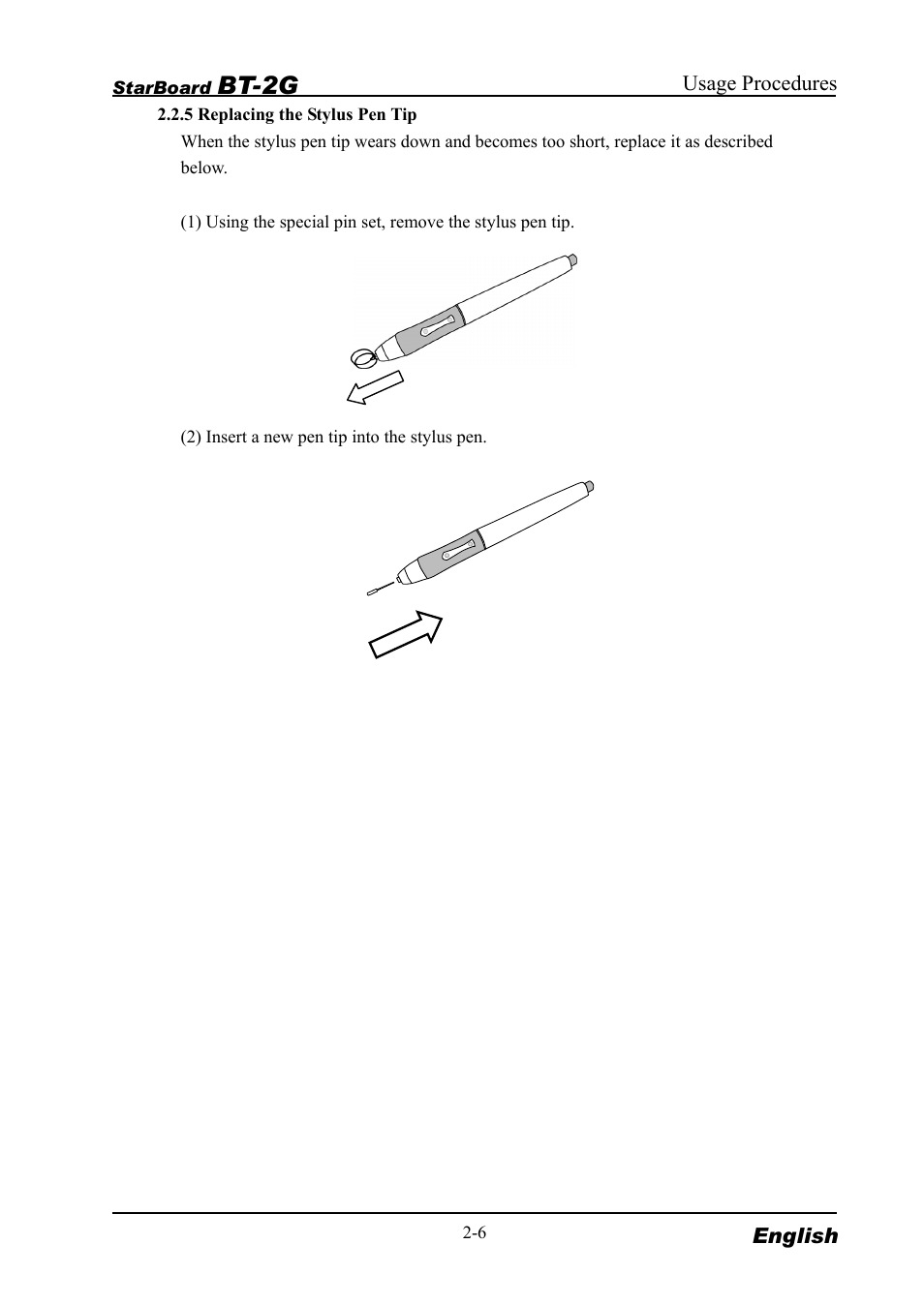 Bt-2g | Hitachi StarBoard BT2G-061101 User Manual | Page 22 / 40