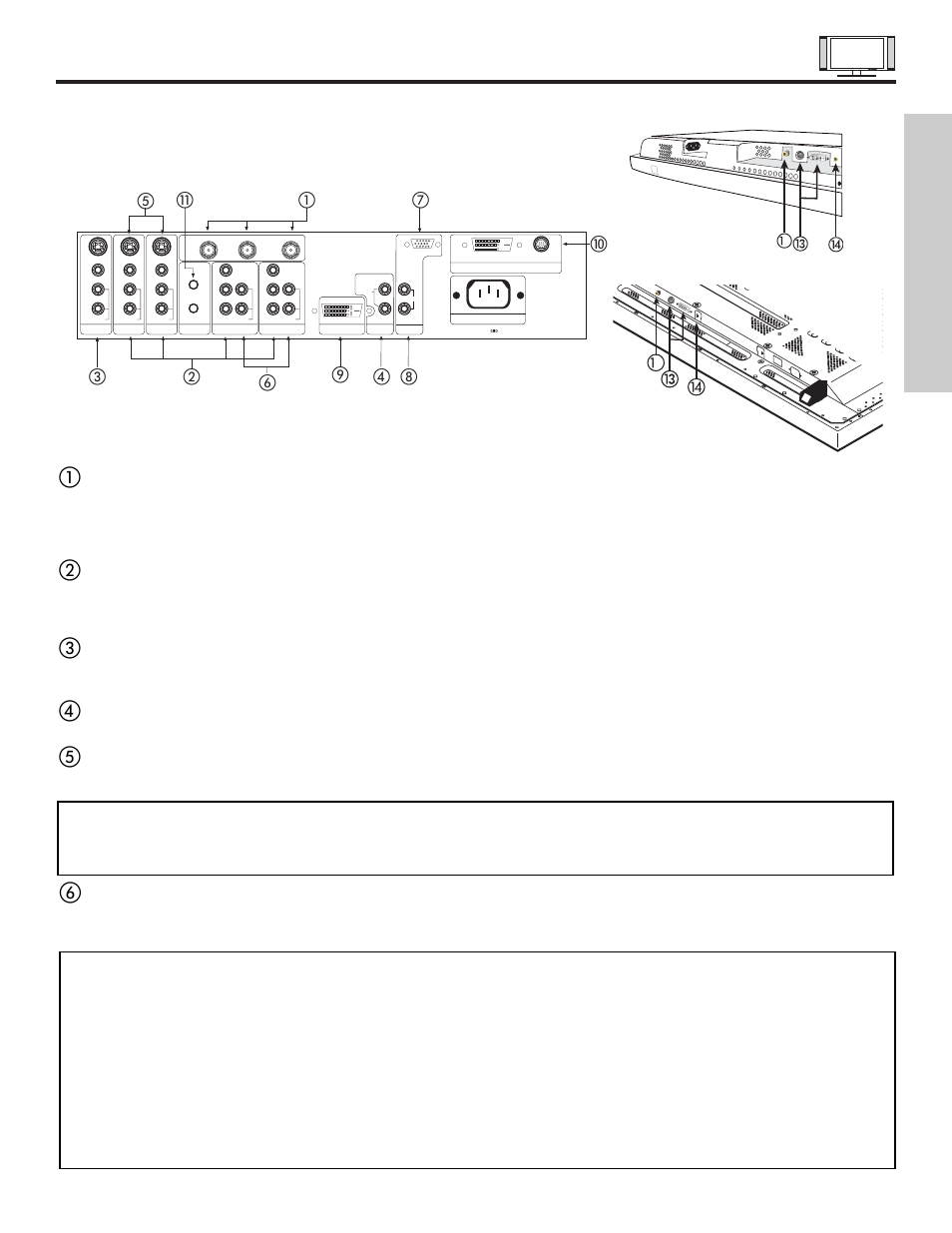 Rear panel jacks, First time use, Component: y-p | Inputs inputs 1 and 2 provide y-p | Hitachi 42HDT50 User Manual | Page 11 / 84