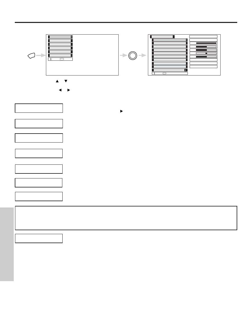 Video, On-screen displa y | Hitachi 42HDT50 User Manual | Page 44 / 84