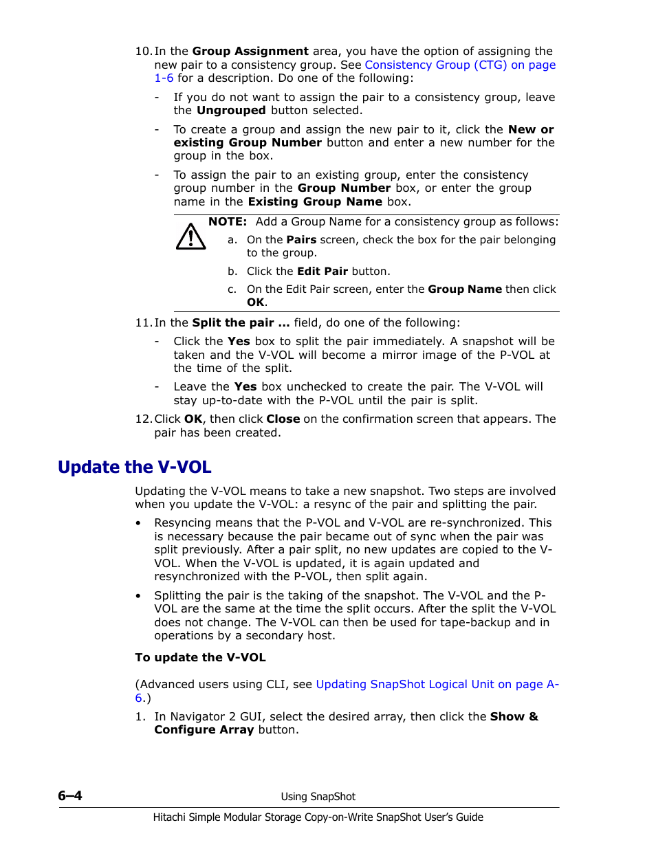 Update the v-vol, Update the v-vol -4 | Hitachi MK-97DF8018-00 User Manual | Page 46 / 90