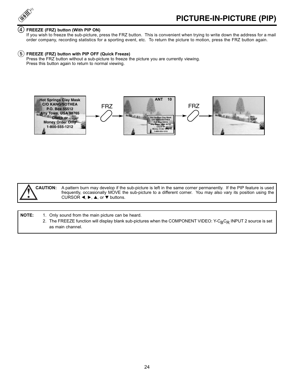 Picture-in-picture (pip) | Hitachi 50EX01B User Manual | Page 24 / 60