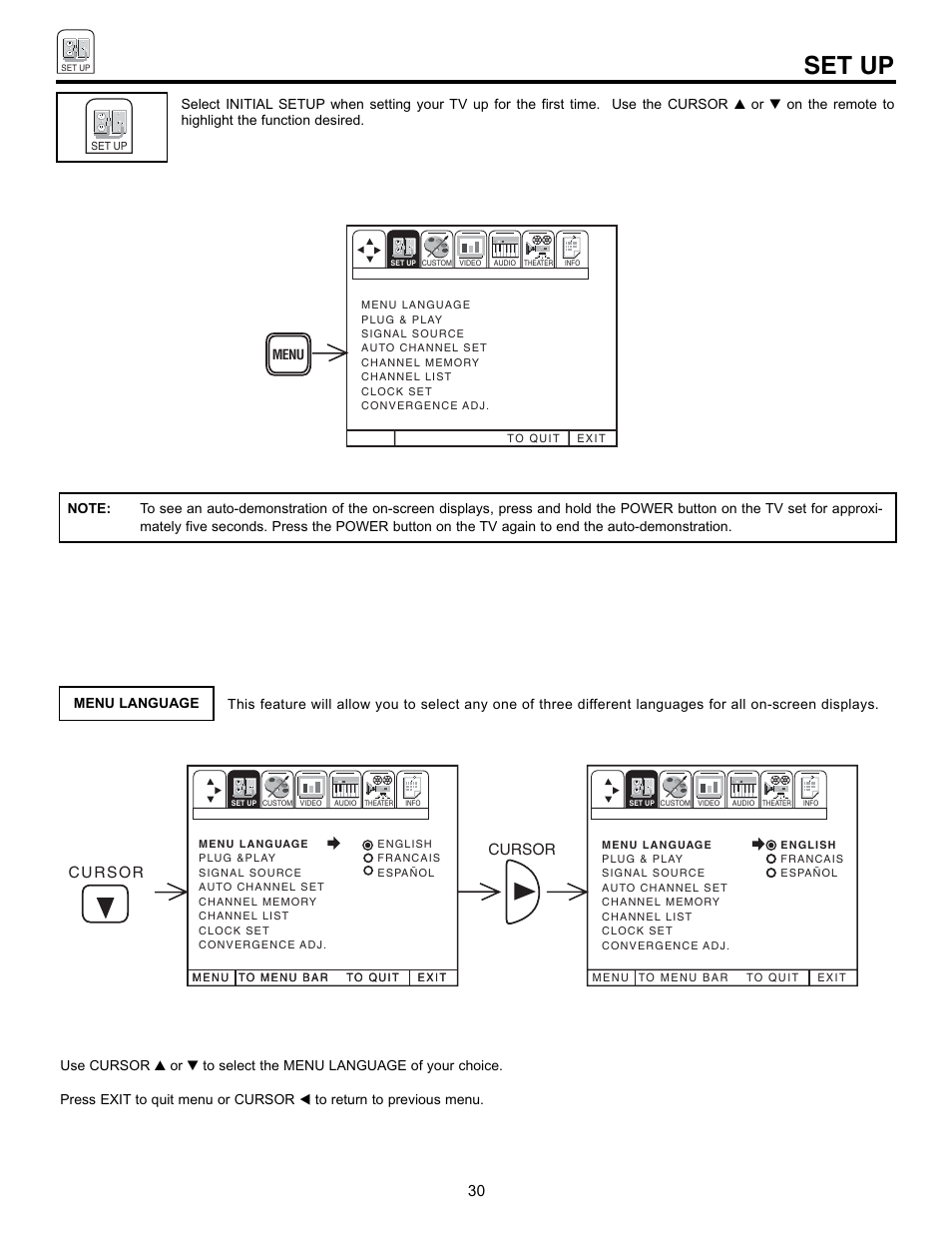 Set up | Hitachi 50EX01B User Manual | Page 30 / 60