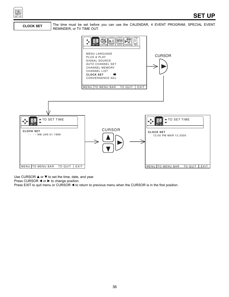 Set up | Hitachi 50EX01B User Manual | Page 36 / 60