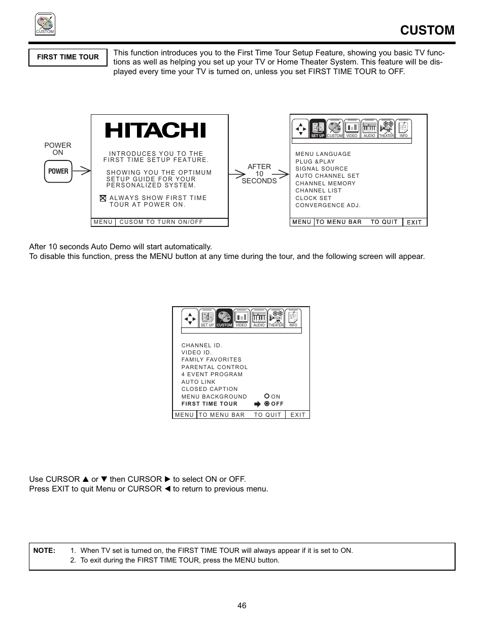 Custom | Hitachi 50EX01B User Manual | Page 46 / 60