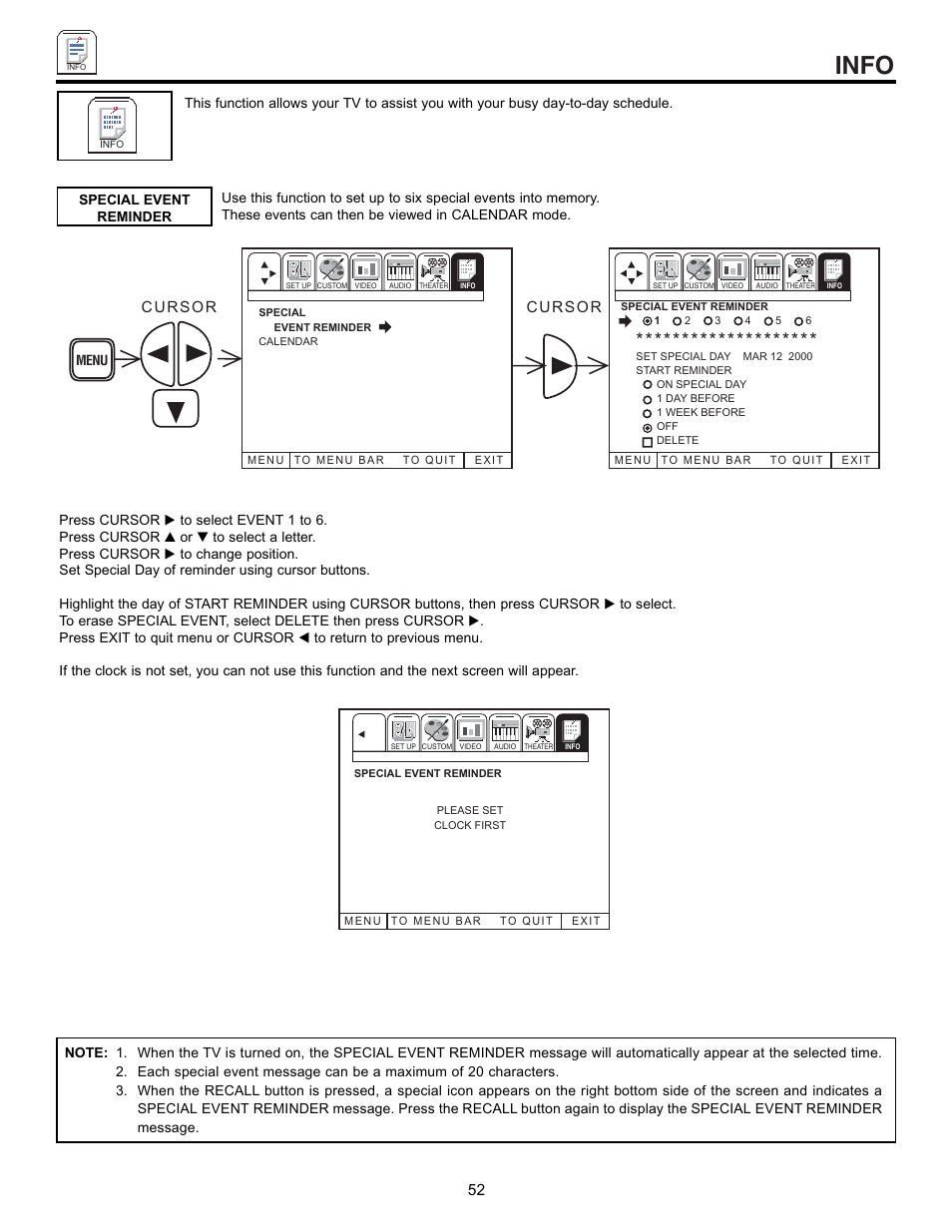 Info | Hitachi 50EX01B User Manual | Page 52 / 60