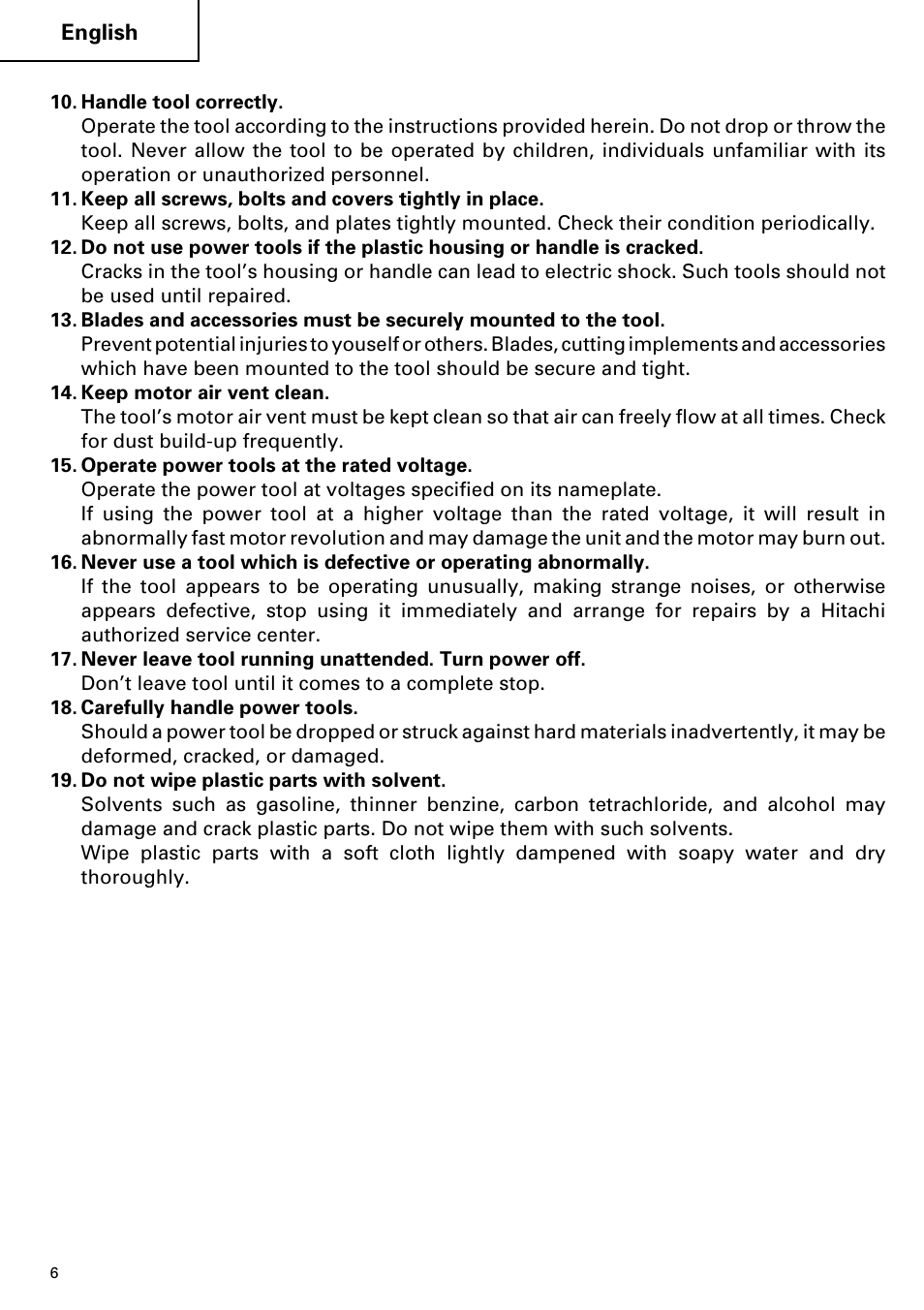 Hitachi SP 18SA User Manual | Page 6 / 40