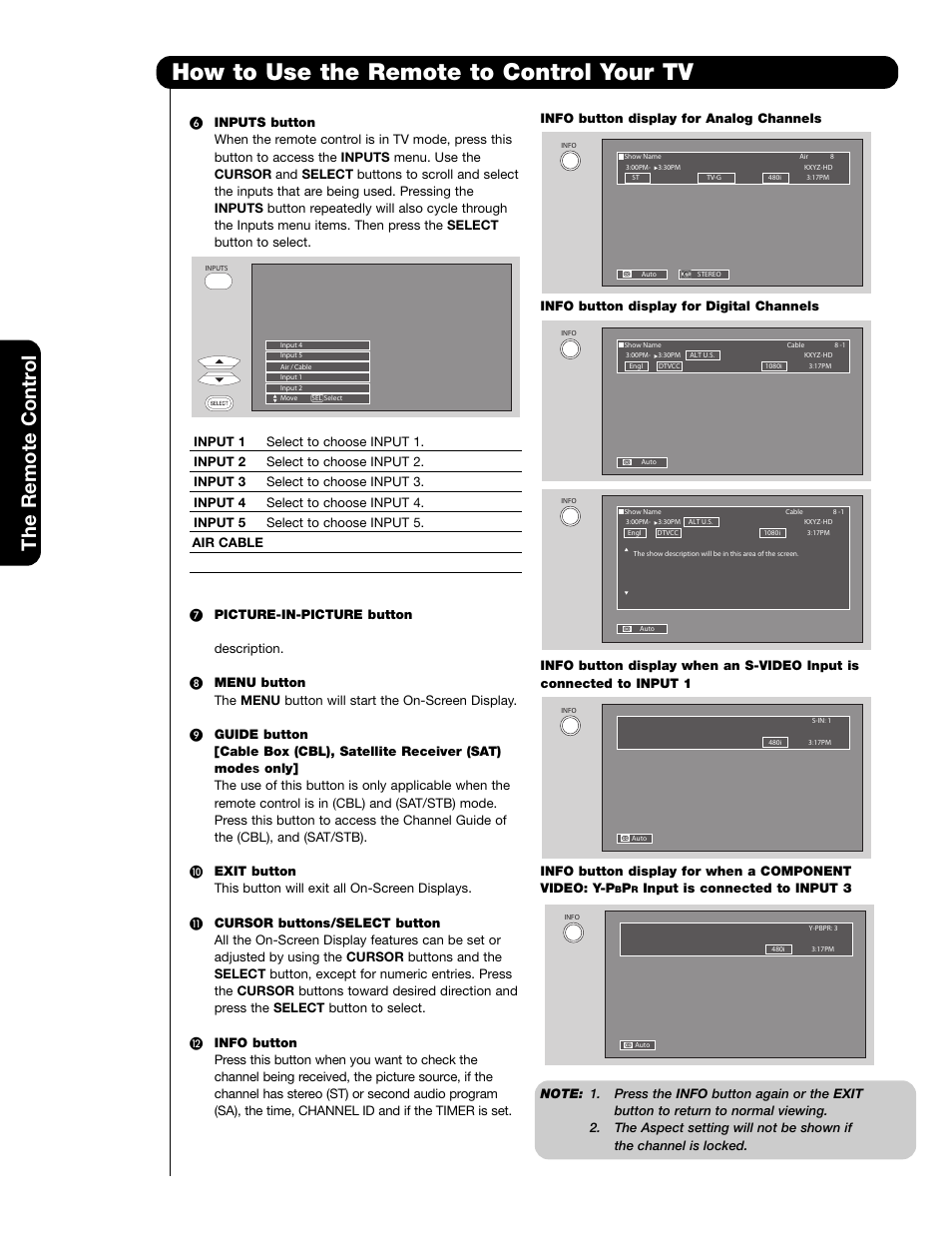 How to use the remote to control your tv, The remote contr ol | Hitachi 55HDS69 User Manual | Page 26 / 80