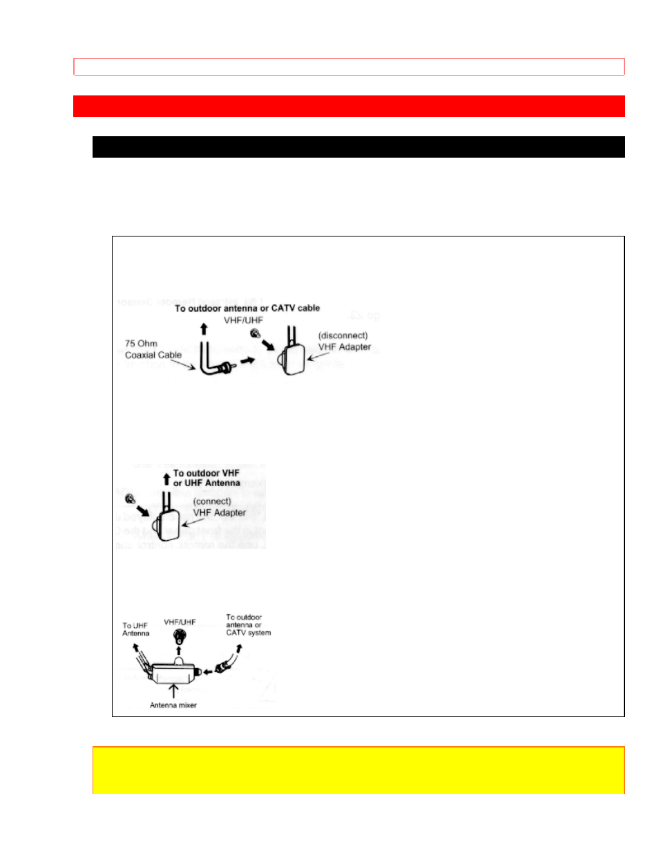 Before operating your tv set, Antenna connections | Hitachi 27CX0B User Manual | Page 10 / 38