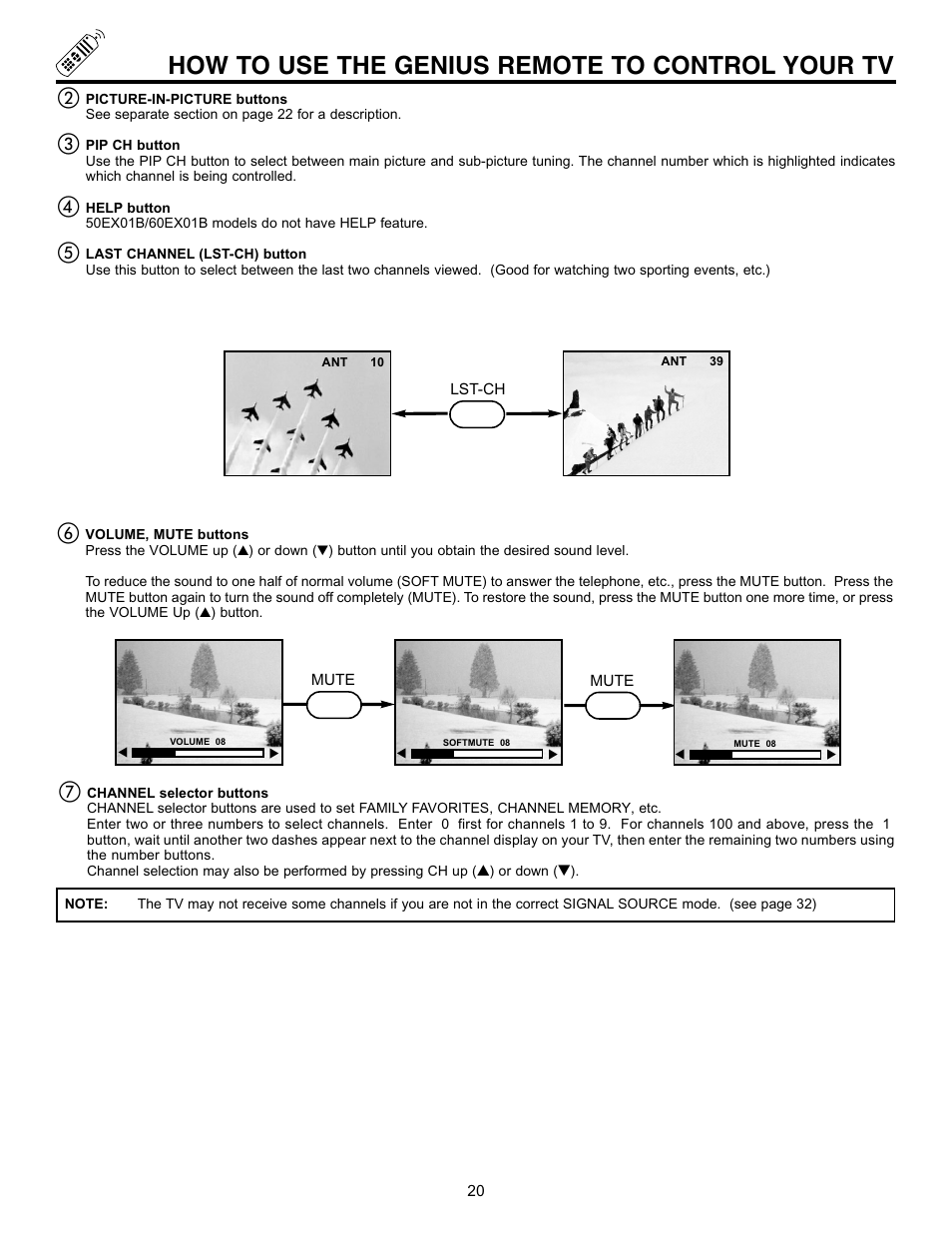 How to use the genius remote to control your tv | Hitachi EX Series 60EX01B User Manual | Page 20 / 60