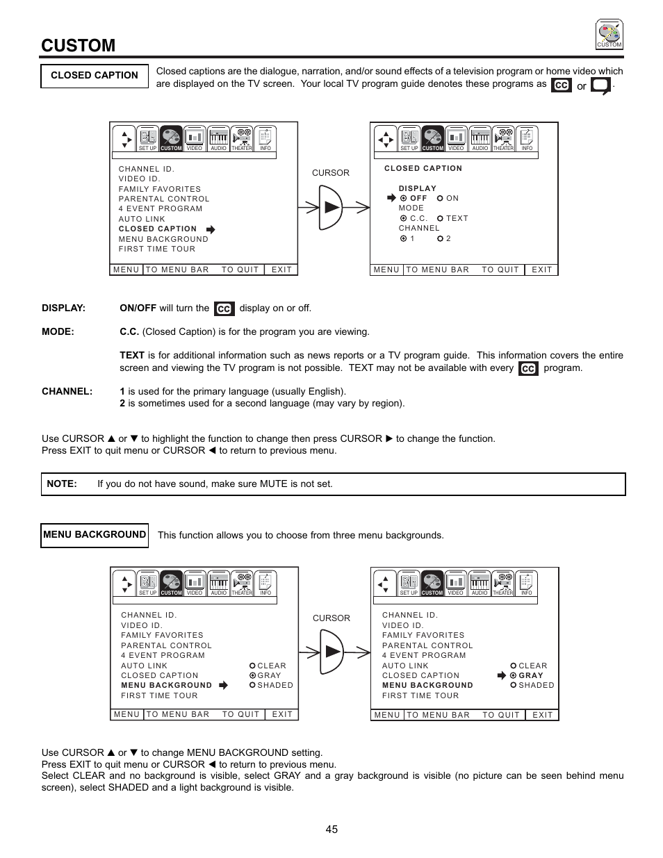 Custom | Hitachi EX Series 60EX01B User Manual | Page 45 / 60