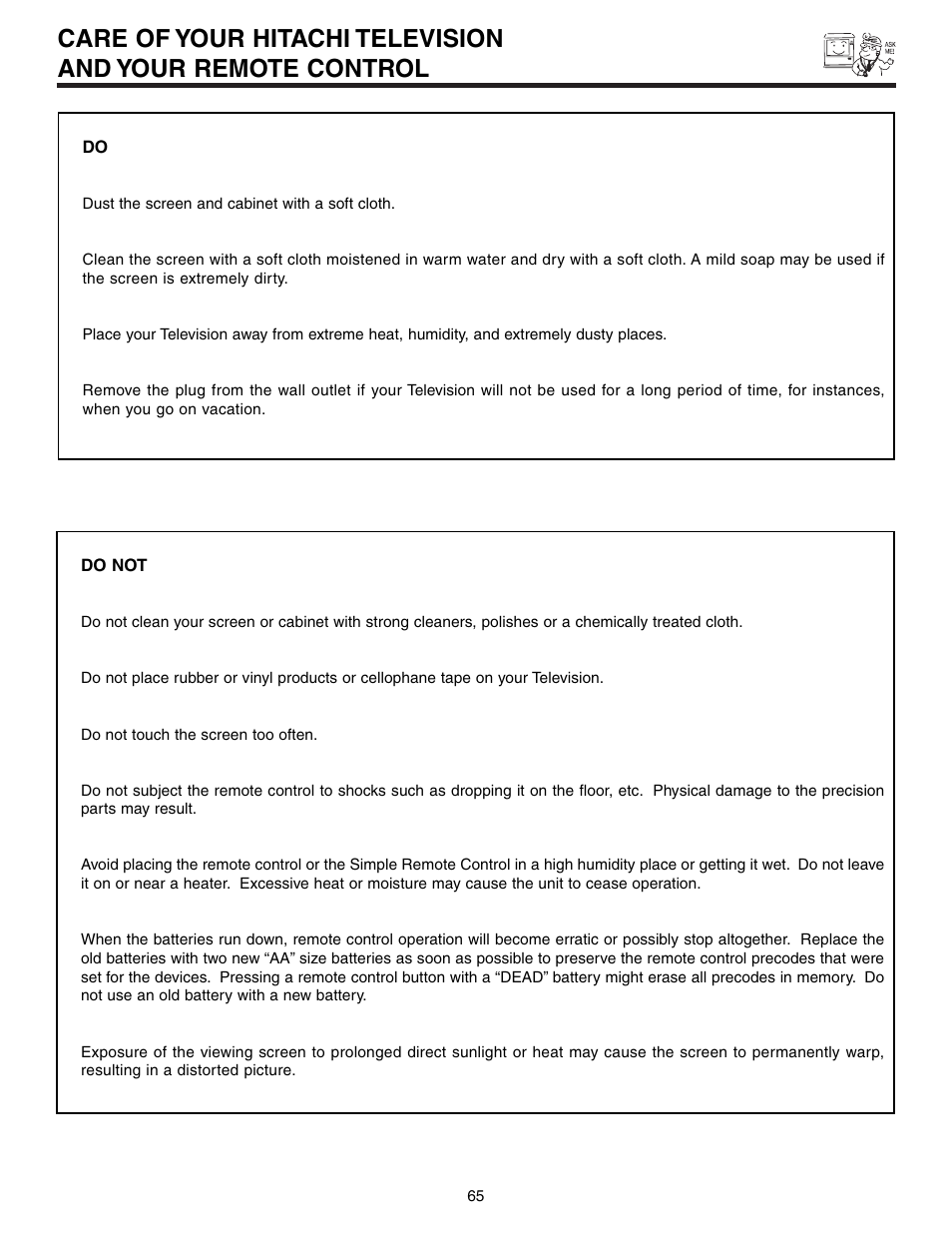 Hitachi 57F710 User Manual | Page 65 / 80