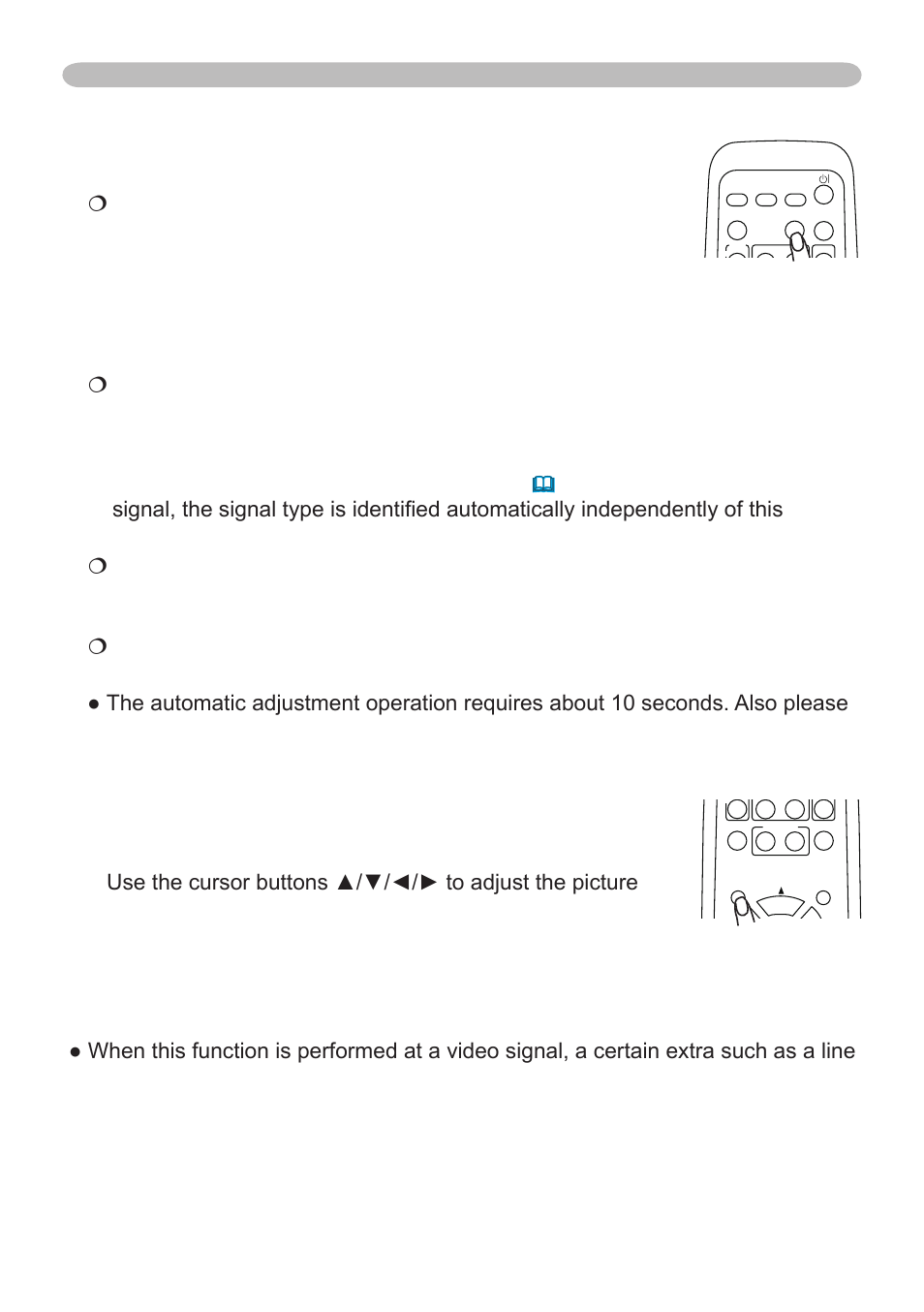 Using the automatic adjustment feature, Adjusting the position, Operating | Hitachi CP-X265 User Manual | Page 20 / 66