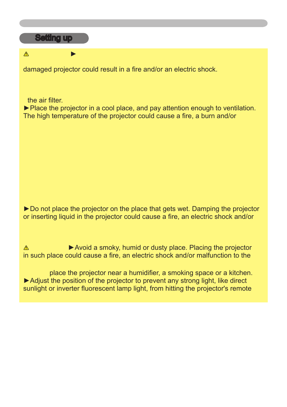 Setting up | Hitachi CP-X265 User Manual | Page 7 / 66