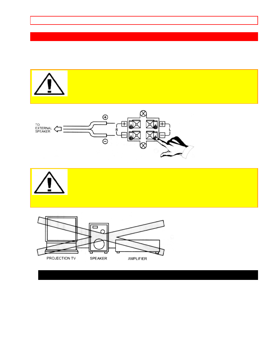 Rear speaker terminal connections, Tips on rear panel connections | Hitachi 60EX38B User Manual | Page 12 / 37