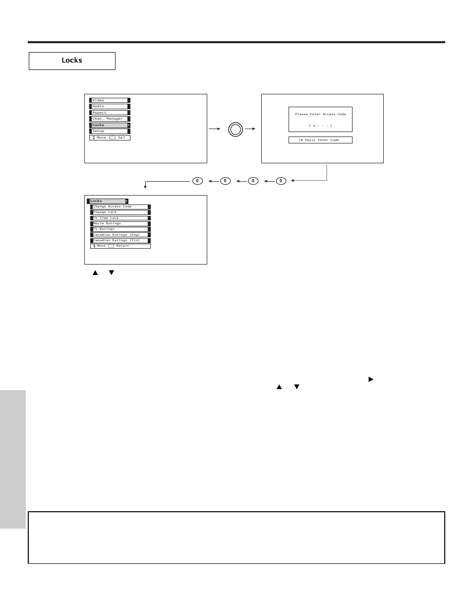 Locks, On-screen displa y | Hitachi 60VX500 User Manual | Page 58 / 84