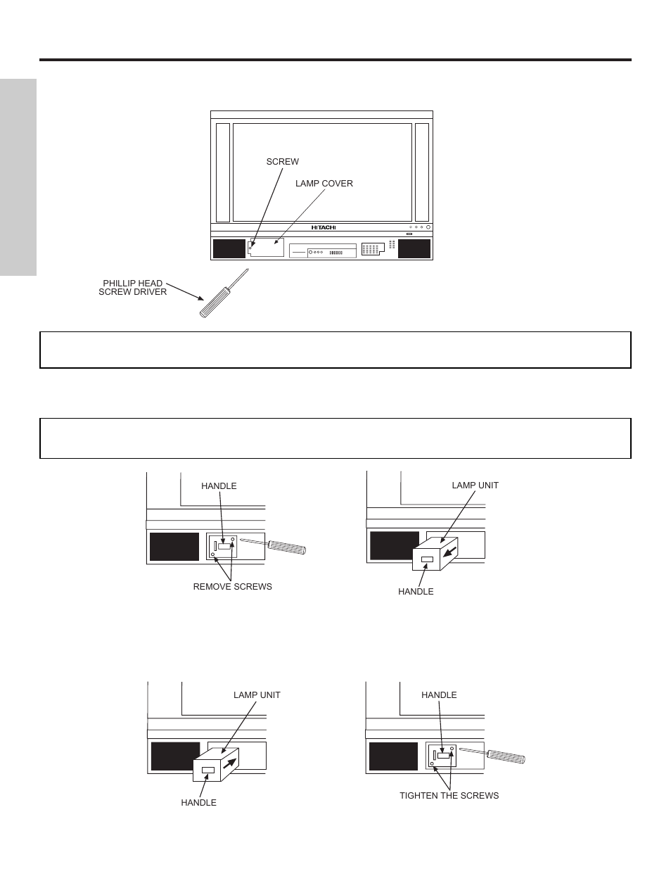Lamp replacement | Hitachi 60VX500 User Manual | Page 72 / 84