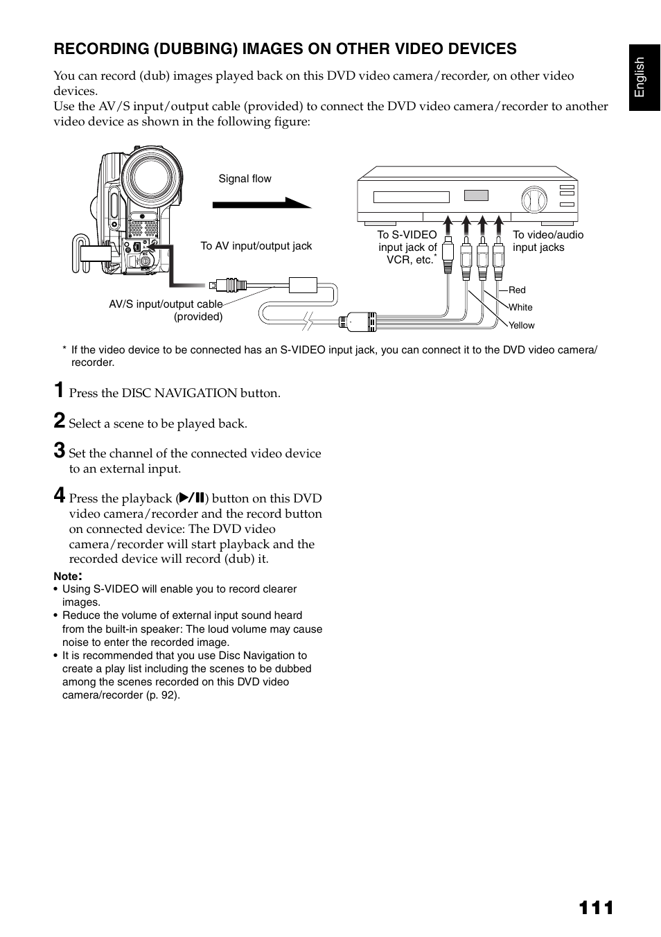 Recording (dubbing) images on other video devices | Hitachi DZ-B35A User Manual | Page 111 / 167