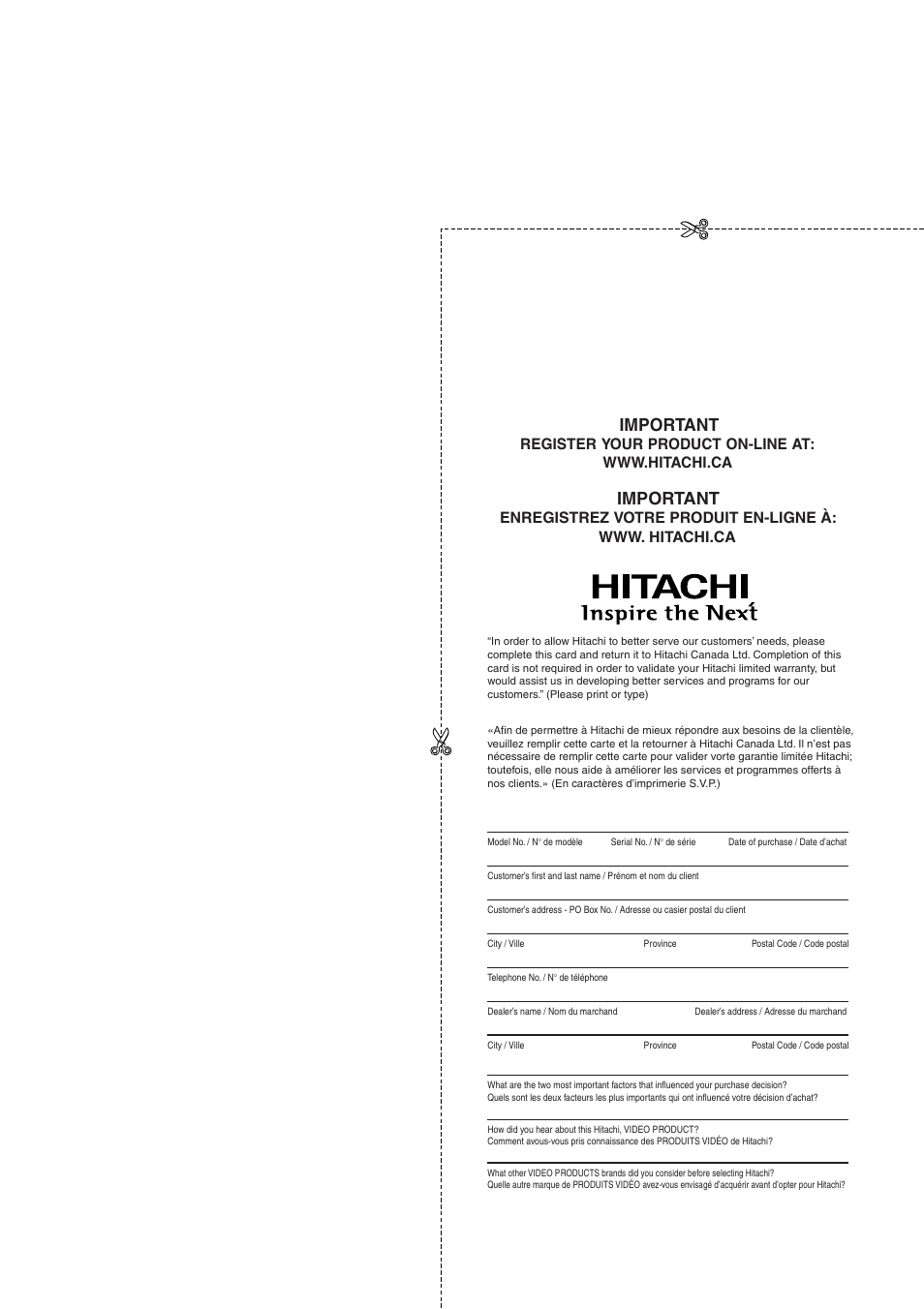Important | Hitachi DZ-B35A User Manual | Page 165 / 167