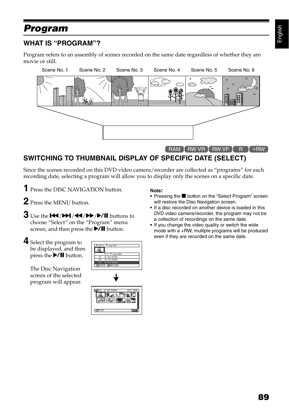 Program, Recorded on september 10, What is “program | Program no. 1 | Hitachi DZ-B35A User Manual | Page 89 / 167