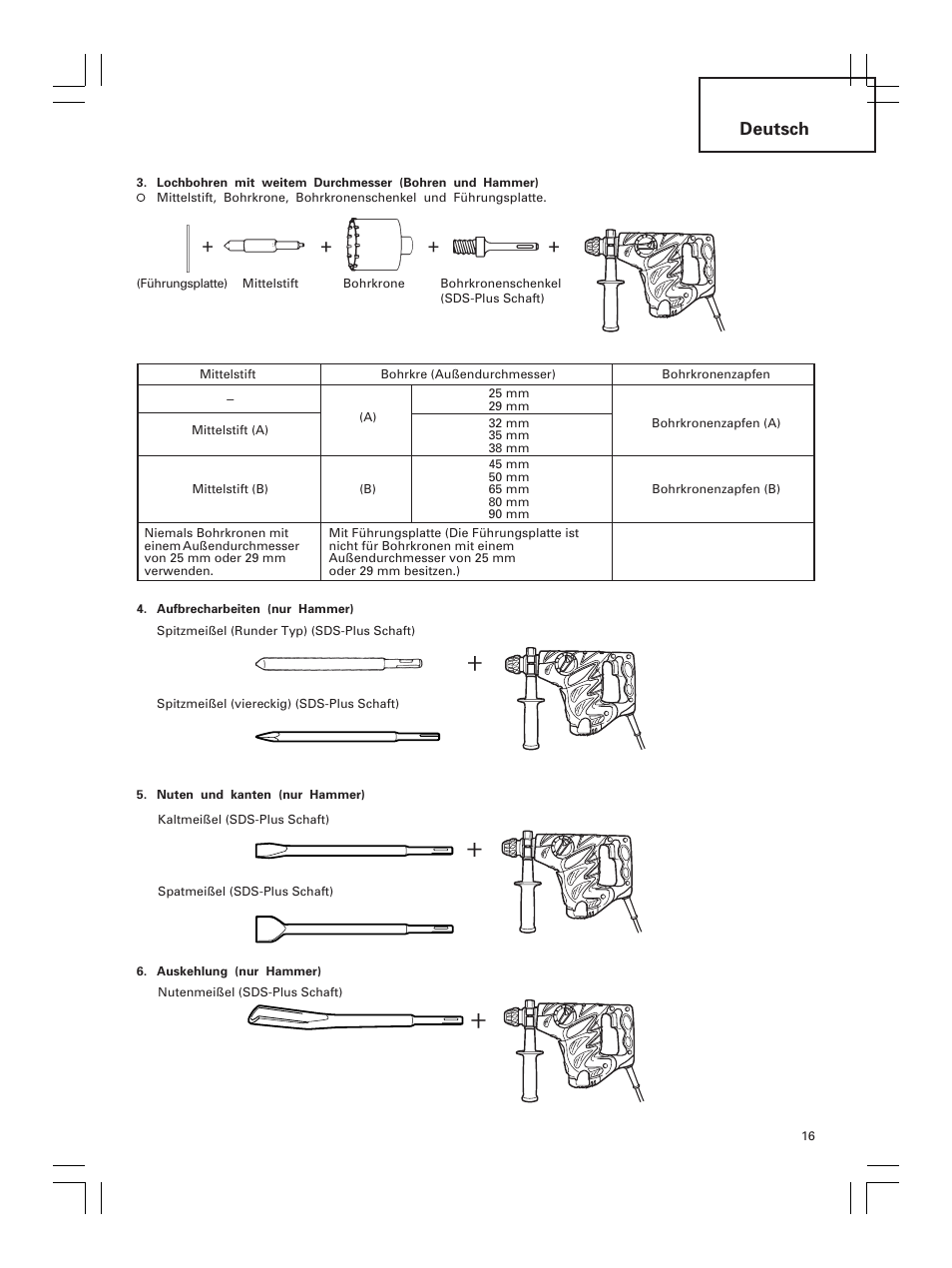 Deutsch | Hitachi DH 30PC2 User Manual | Page 17 / 82