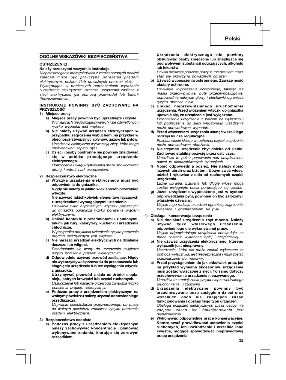 Polski | Hitachi DH 30PC2 User Manual | Page 33 / 82