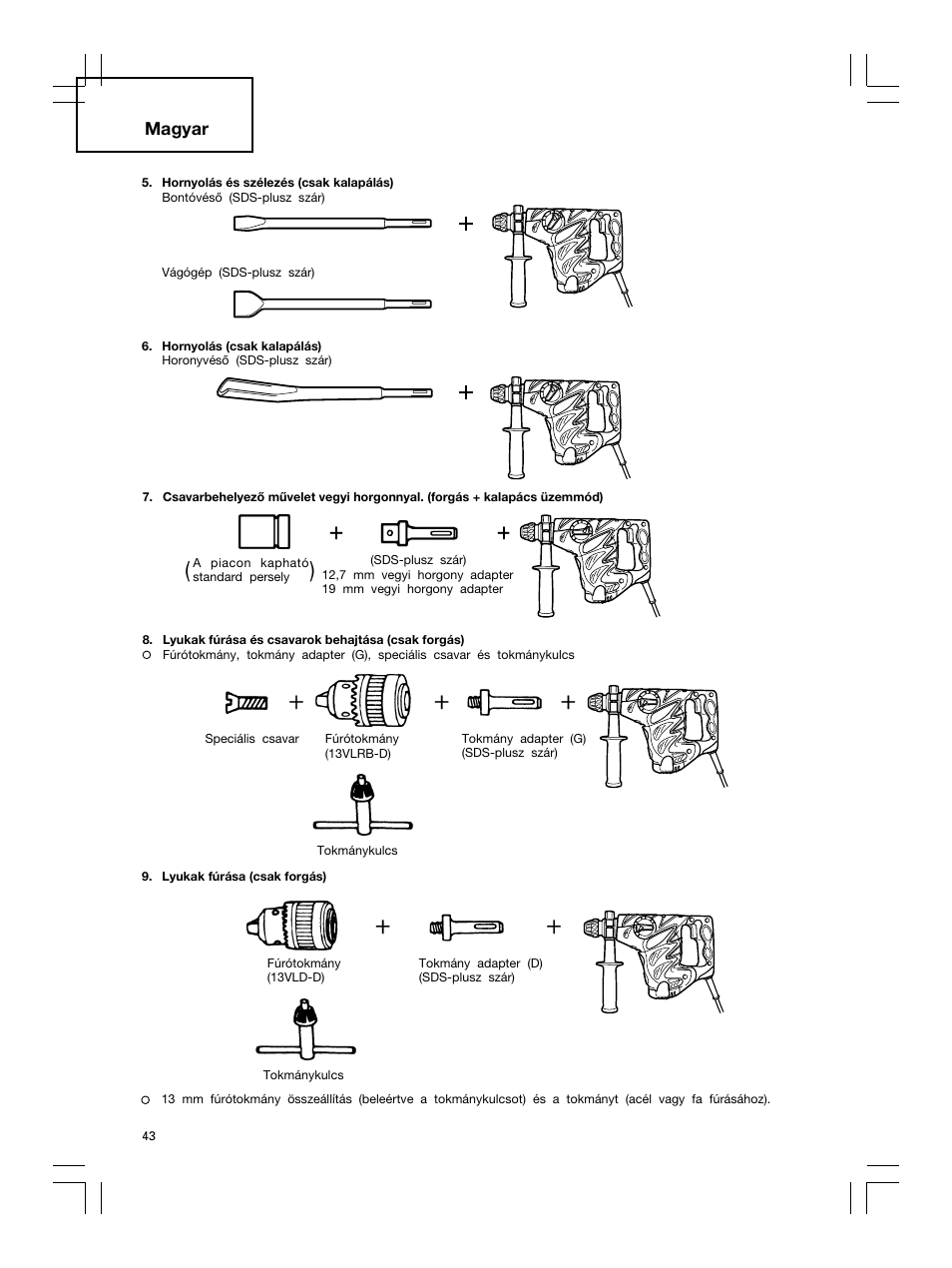 Magyar | Hitachi DH 30PC2 User Manual | Page 44 / 82