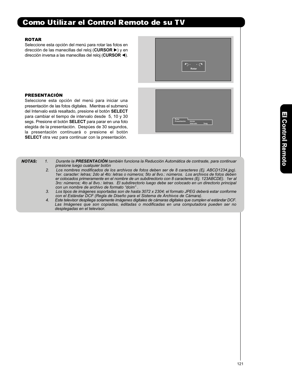 Como utilizar el control remoto de su tv, Elc o n tro lr em o to | Hitachi P50X901 User Manual | Page 121 / 192