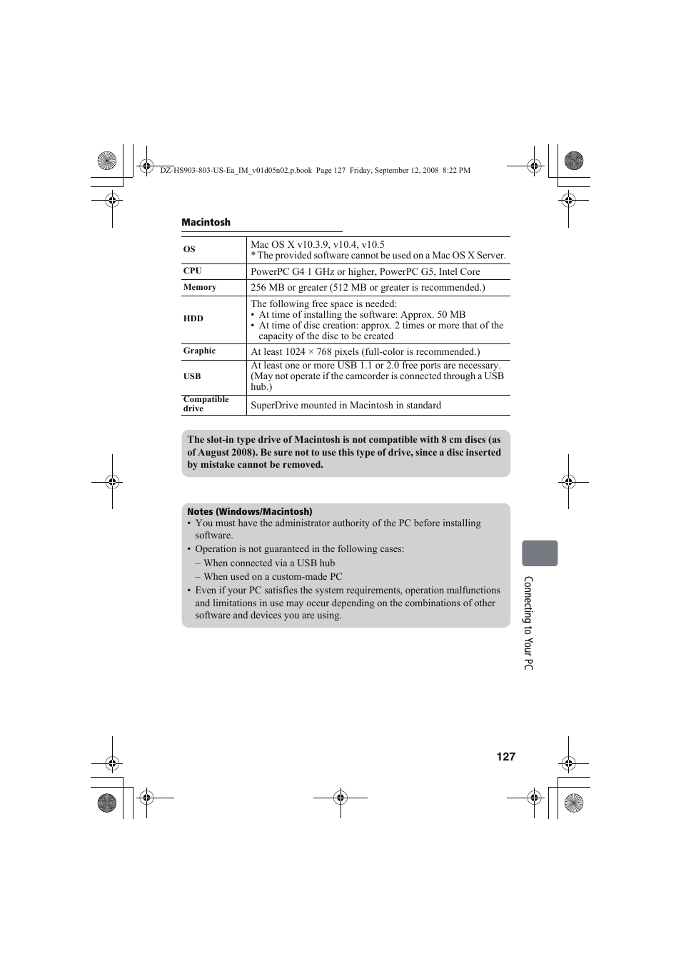 Hitachi DZ-HS803A User Manual | Page 127 / 191