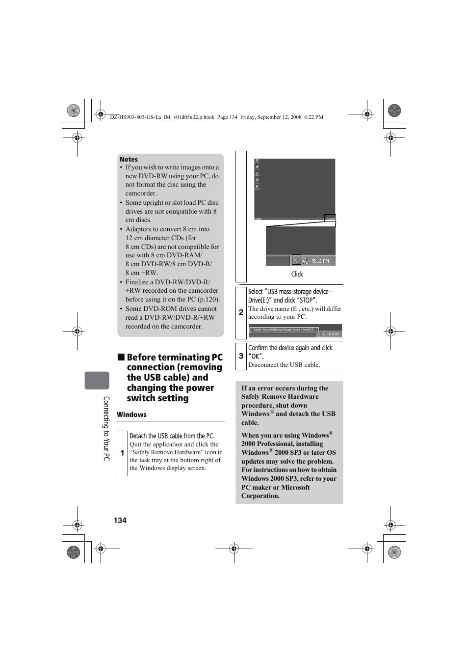 Hitachi DZ-HS803A User Manual | Page 134 / 191