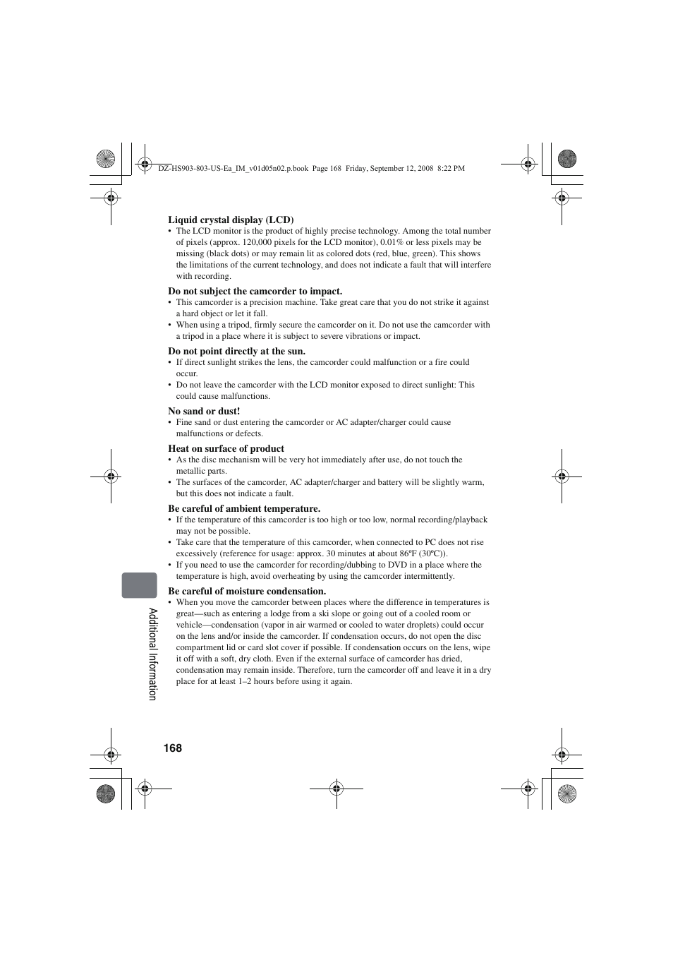 Hitachi DZ-HS803A User Manual | Page 168 / 191