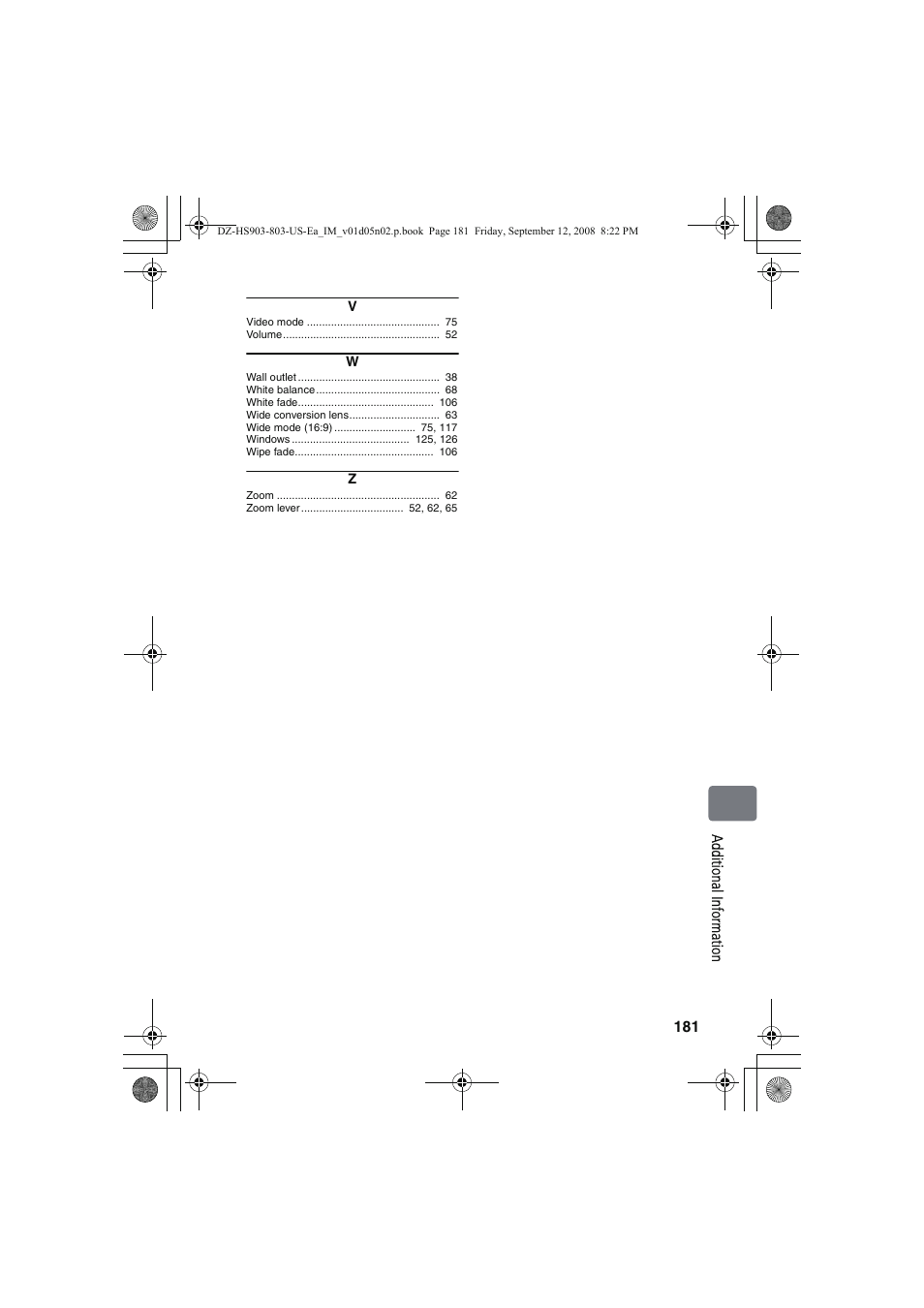 Hitachi DZ-HS803A User Manual | Page 181 / 191