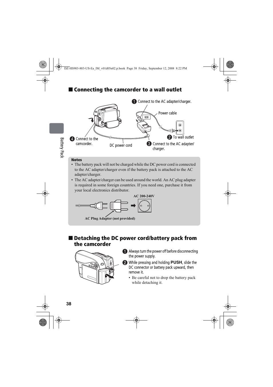 Hitachi DZ-HS803A User Manual | Page 38 / 191