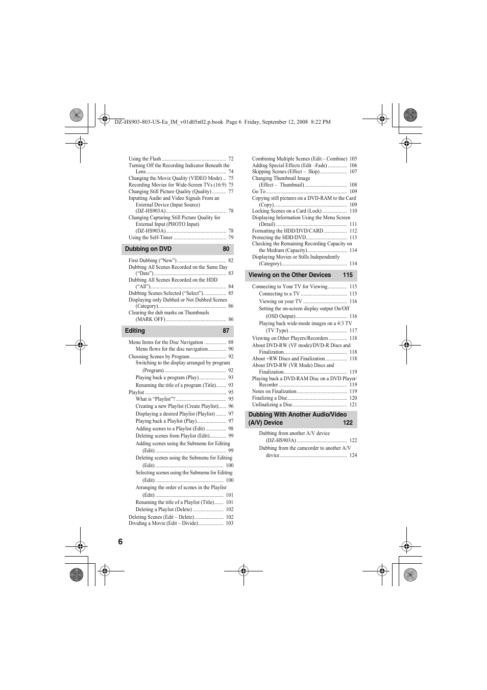 Hitachi DZ-HS803A User Manual | Page 6 / 191