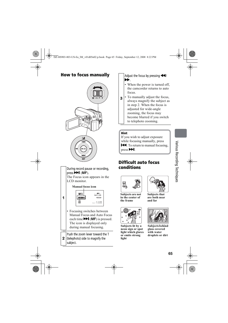 Hitachi DZ-HS803A User Manual | Page 65 / 191