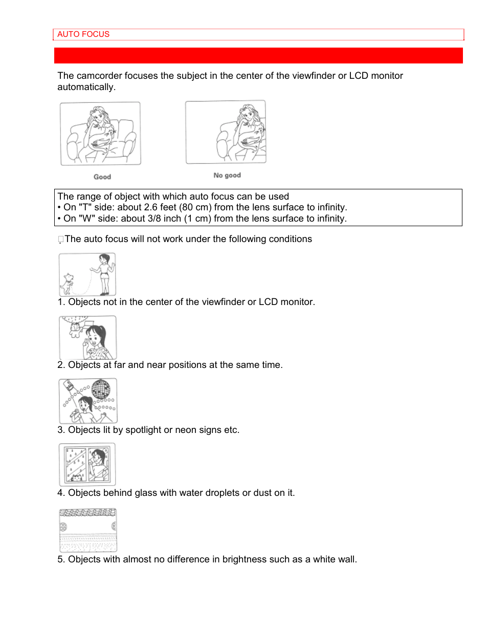 Auto focus | Hitachi VM-8400LA User Manual | Page 30 / 63