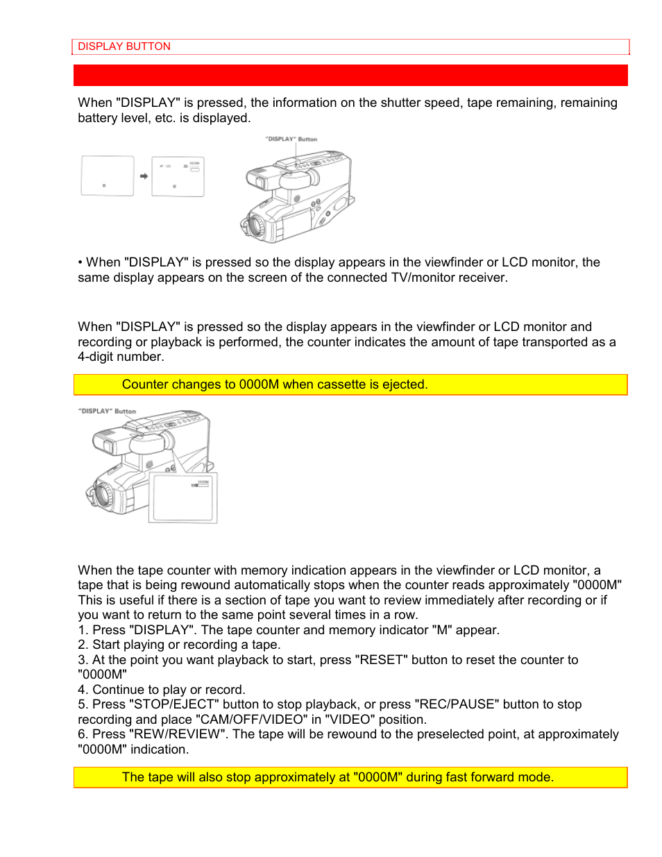 Display button | Hitachi VM-8400LA User Manual | Page 32 / 63