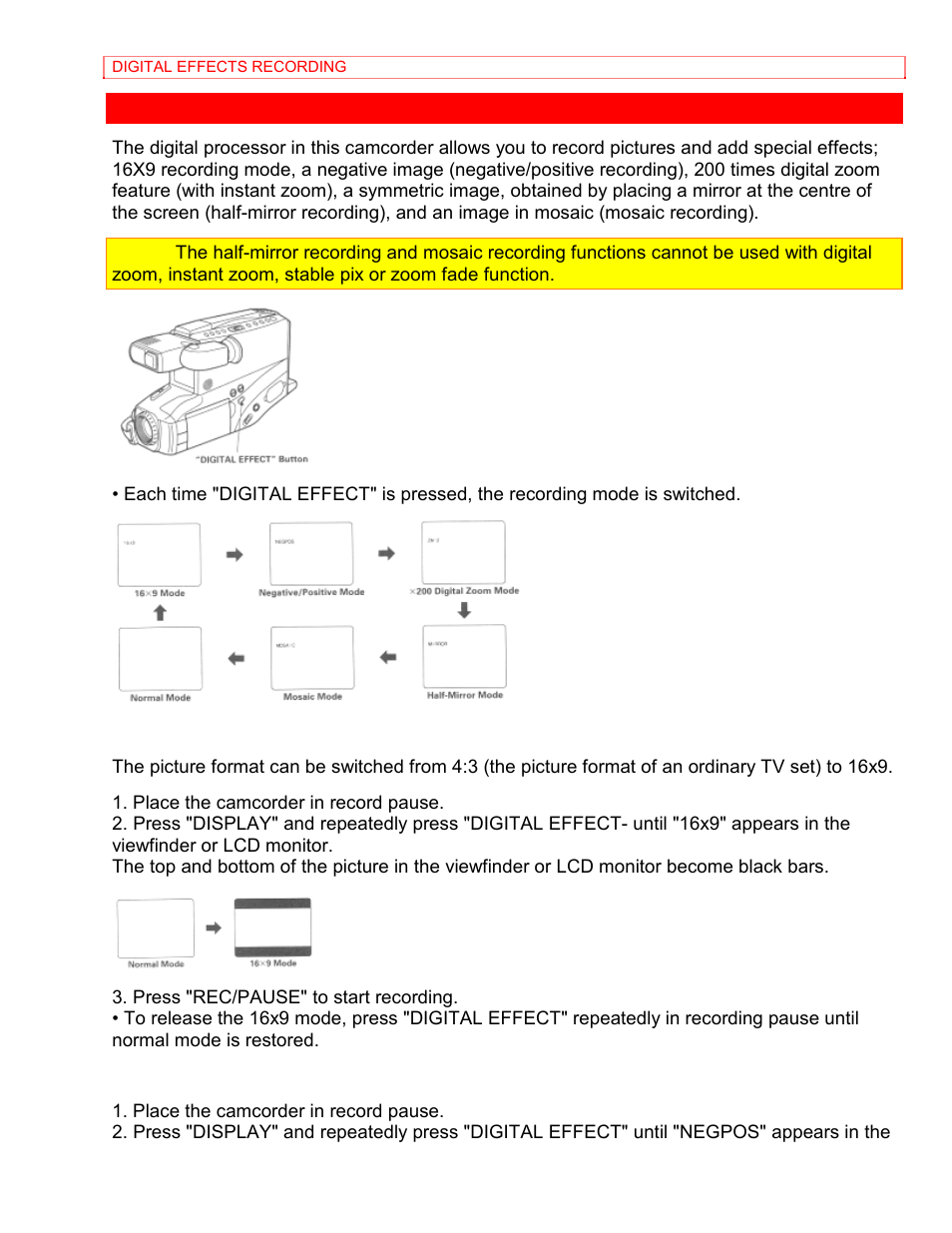 Digital effects recording | Hitachi VM-8400LA User Manual | Page 37 / 63