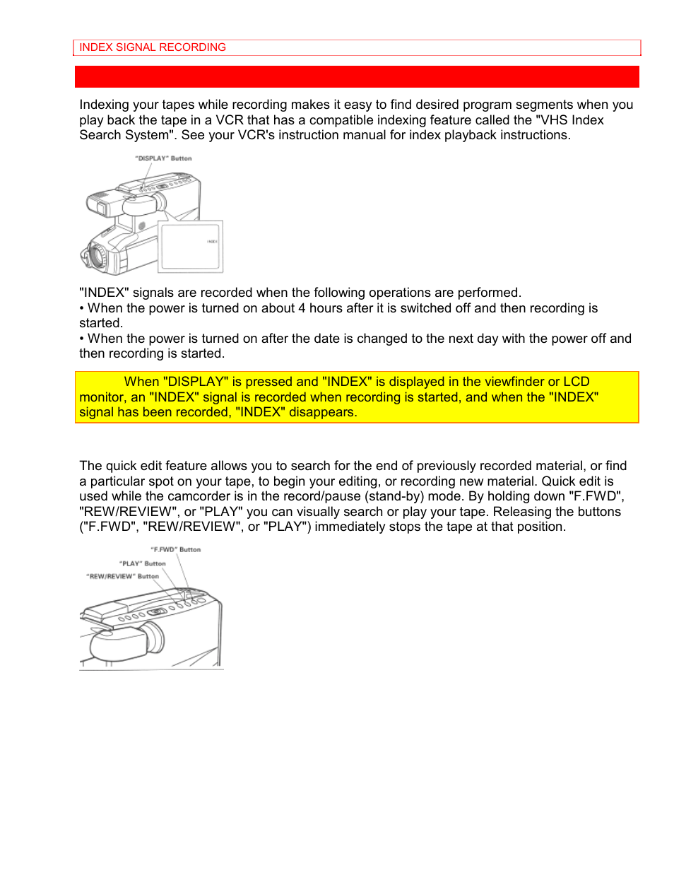 Index signal recording | Hitachi VM-8400LA User Manual | Page 42 / 63