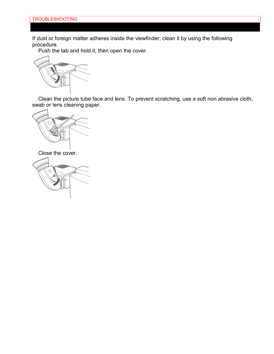 Cleaning the inside of the electronic viewfinder | Hitachi VM-8400LA User Manual | Page 58 / 63