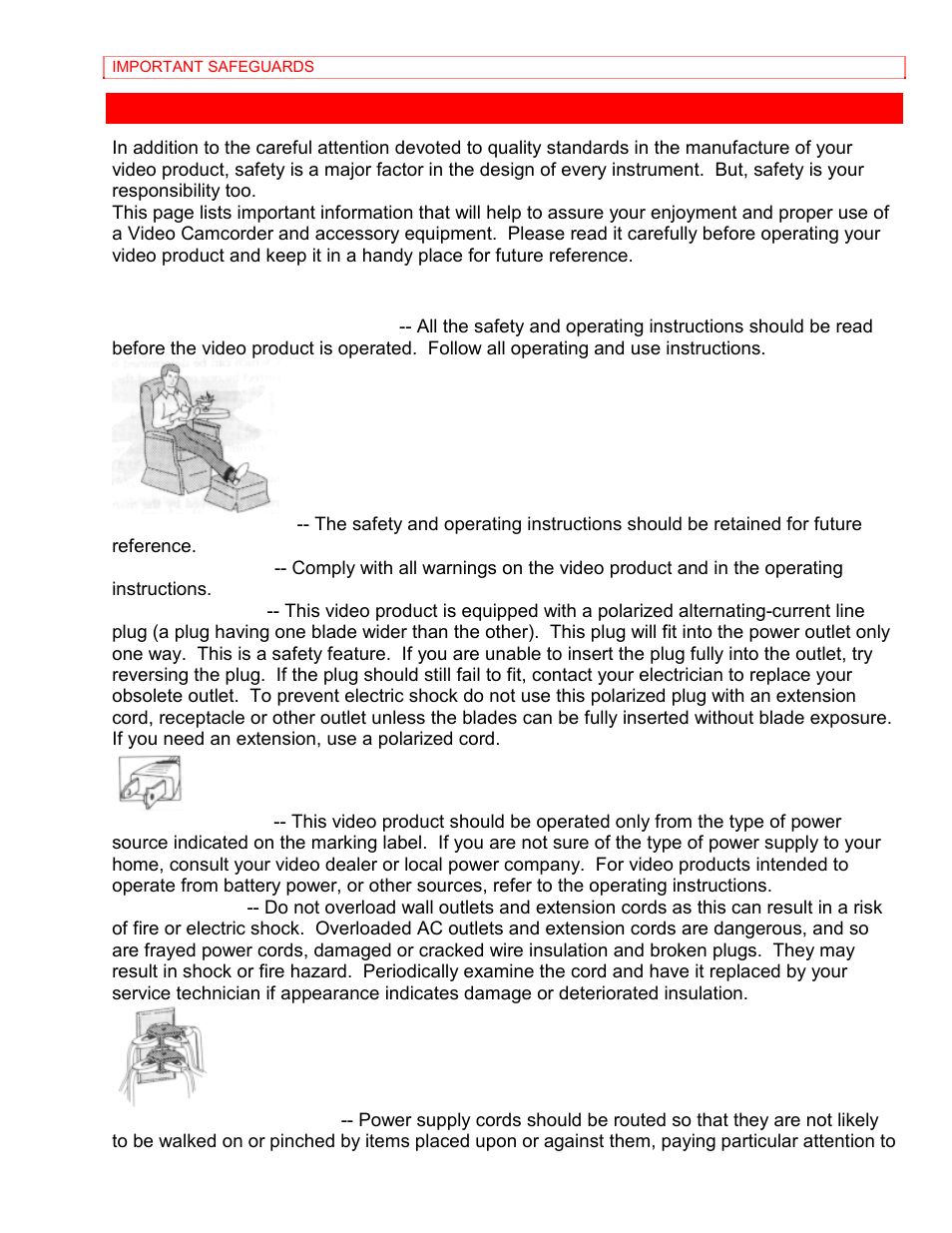 Important safeguards | Hitachi VM-8400LA User Manual | Page 6 / 63