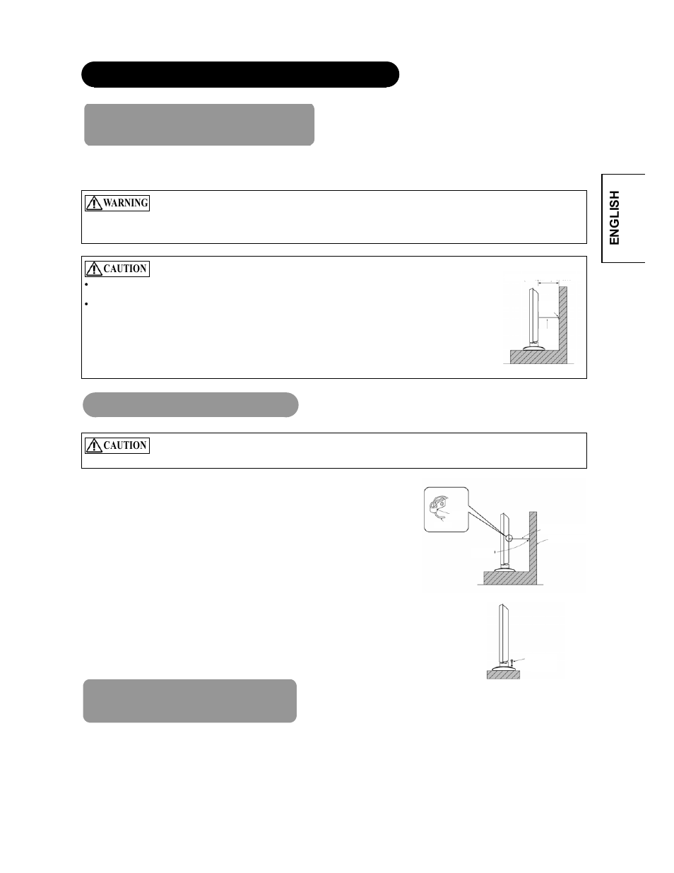 Anti-tumble measures, Mounting the speaker unit (option), Warning | Caution | Hitachi CMP4221 User Manual | Page 12 / 38